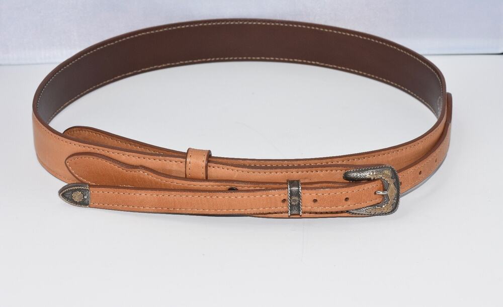 Desperado Leather Gun Belt with Sterling Silver and 10K Gold Buckle